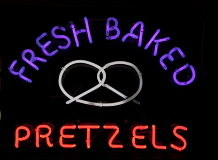 Fresh Baked Pretzels Neon Signの写真素材