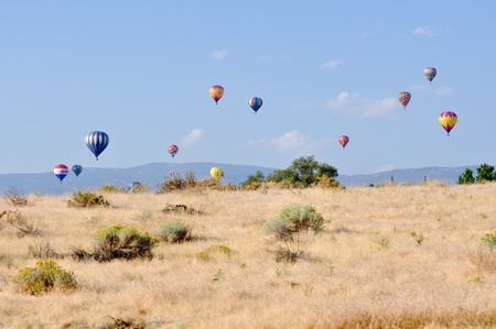 RENO, NEVADA USA - SEPTEMBER 10: The Great Reno Balloon Race on September 10 2011, in Reno Nevada. It is the largest free hot air ballooning event in the nation.のeditorial素材