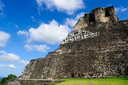 Xunantunich Belize Mayan Templeの写真素材