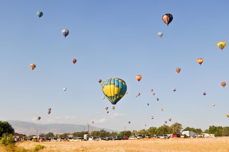 RENO, NEVADA USA - SEPTEMBER 10: The Great Reno Balloon Race on September 10 2011, in Reno Nevada. It is the largest free hot air ballooning event in the nation.のeditorial素材