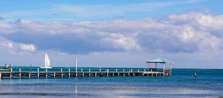 Sailboat on the Caribbean Oceanの写真素材