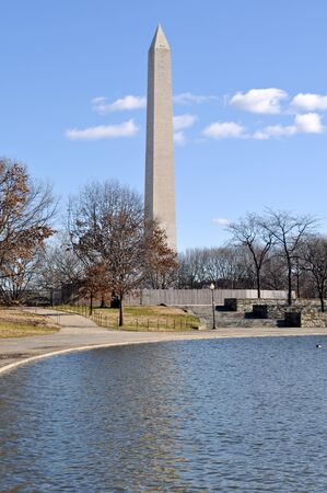 Washington Monument in the Winterの写真素材