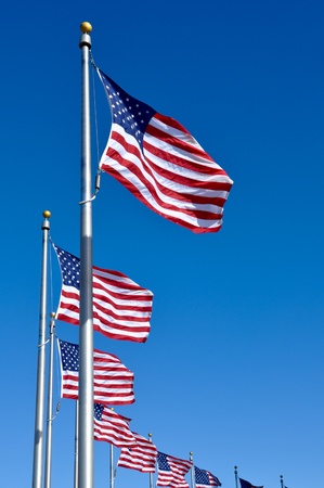 American Flag Waving in the Windの写真素材