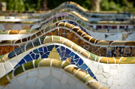 BARCELONA - July 24: Park Guell, a municipal garden designed by Antoni Gaudi. Built in 1900 - 1914. part of the UNESCO World Heritage Site のeditorial素材