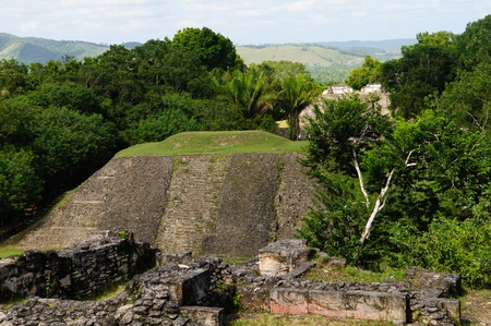 Xunantunich Belize Mayan Templeの写真素材