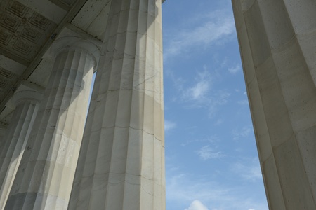 Pillars with Blue Sky and Cloudsの写真素材