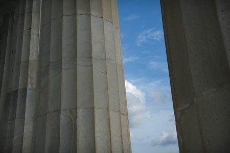Pillars with Blue Sky and Cloudsの写真素材
