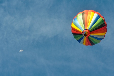 Hot Air Balloon with the Moonの写真素材