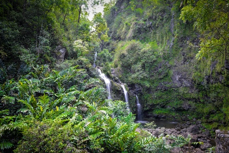 Waterfall in Mauiの写真素材