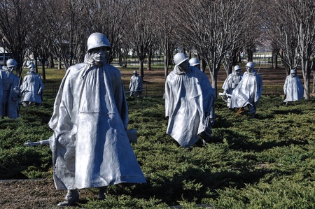 WASHINGTON DC - JANUARY 18: Korean War Memorial in the National Mall in Washington DC on January 18, 2012. The memorial was dedicated on July 27, 1995.のeditorial素材
