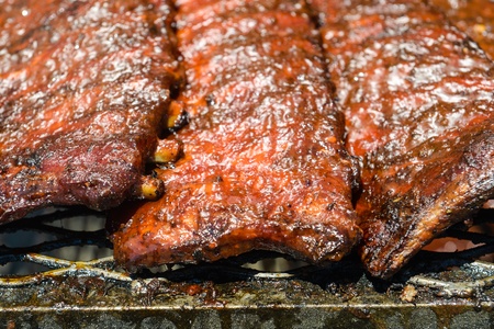 Pork Ribs on the Grillの写真素材