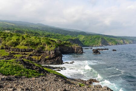 Cliffs along the Road to Hana in Maui, Hawaiiの写真素材