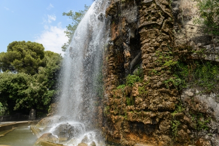 Castle Hill Waterfall in Nice Franceの写真素材