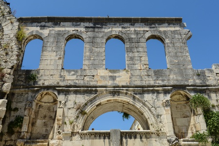 Diocletian palace ruins in Split Croatiaの写真素材