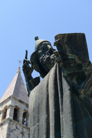 Statue of Gregorius of Nin in Split Croatiaの写真素材