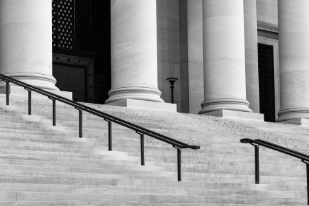 Pillars and Stairs to a Courthouseの写真素材