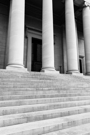Pillars and Stairs to a Courthouseの写真素材
