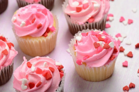 Pink Cupcakes Close Upの写真素材