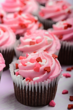 Pink Cupcakes Close Upの写真素材