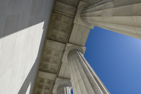 Lincoln Memorial Pillars in Washington DCの写真素材