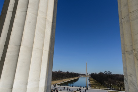 Washington Monument and Capitol Hillの写真素材