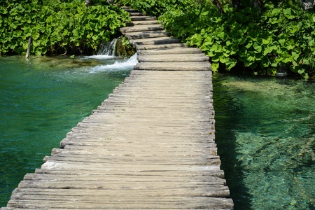 Wooden Hiking Path in Croatiaの写真素材