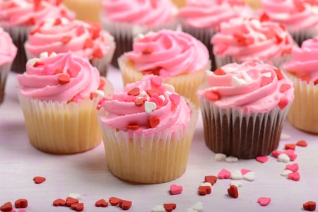 Pink Valentines Day Cupcakesの写真素材