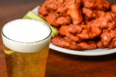 Beer and Buffalo Wingsの写真素材