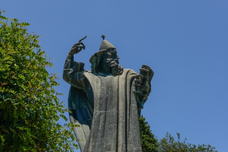 Statue of Gregorius of Nin in Split Croatiaの写真素材