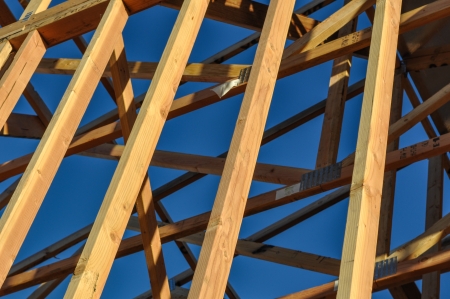 Construction Wood Beams Close Upの写真素材