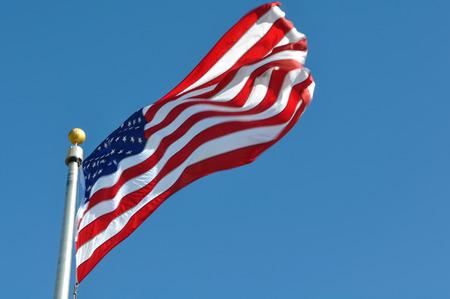 American Flag Waving in the Windの写真素材