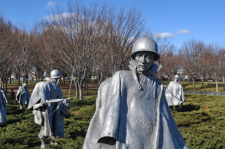 WASHINGTON DC - JANUARY 18: Korean War Memorial in the National Mall in Washington DC on January 18, 2012. The memorial was dedicated on July 27, 1995.のeditorial素材