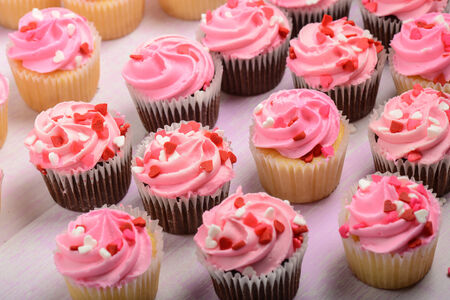 Pink Holiday Cupcakesの写真素材