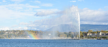 Jet d'Eau fountain in Geneva Switzerland