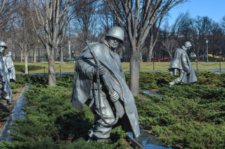 WASHINGTON DC - JANUARY 18: Korean War Memorial in the National Mall in Washington DC on January 18, 2012. The memorial was dedicated on July 27, 1995.のeditorial素材