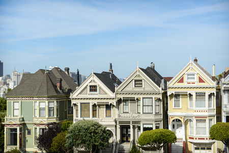 Alamo Square San Francisco Californiaの写真素材