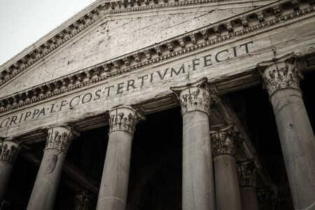 Pantheon of Agripa Pillars in Rome, Italyのeditorial素材