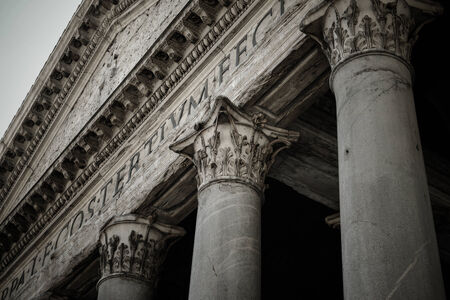 Pantheon of Agripa Pillars in Rome, Italyのeditorial素材