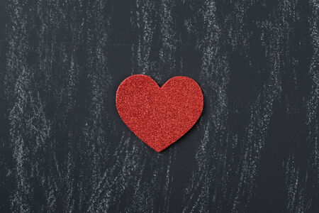 Red Heart on a Chalkboard for Valentines Dayの写真素材