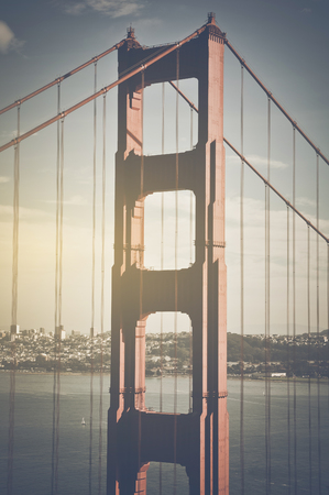 San Francisco Golden Gate Bridge Retro Film Style