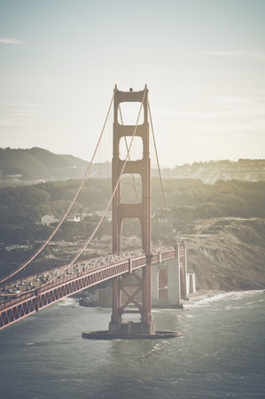 San Francisco Golden Gate Bridge Retro Film Styleの写真素材