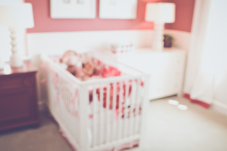 Blur Baby Crib with Retro Style Filterの写真素材