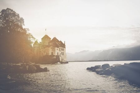 Lake Geneva Switzerland in winter