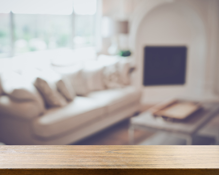 Blurred Living Room with Couches applying Retro Style Filterの写真素材