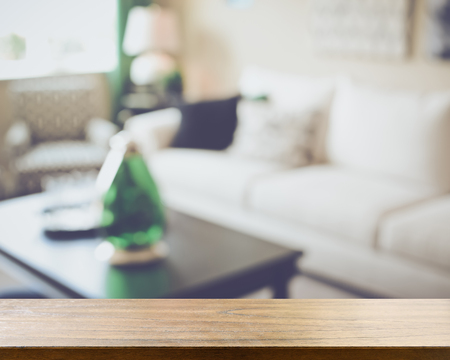 Blurred Living Room with Couches applying Retro Style Filterの写真素材