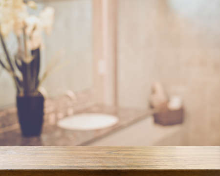 Blurred Bathroom Vanity with Retro Style Filterの写真素材