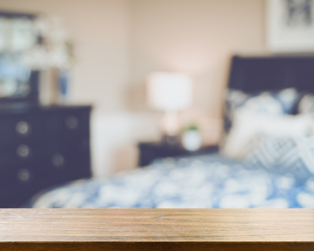 Blurred Bedroom applying Retro Style Filterの写真素材