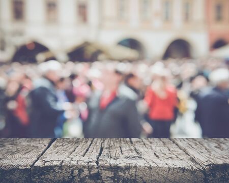 Prague in Czech Republic with Blurred Touristsの写真素材
