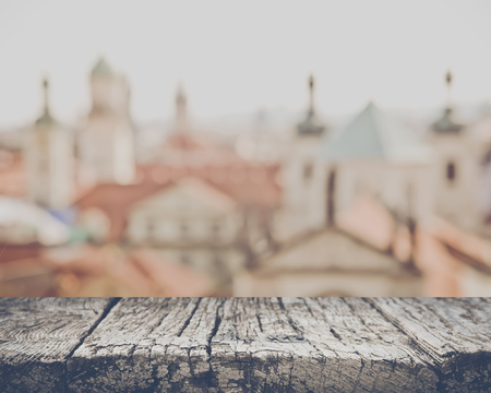 Blurred Rooftops in Prague, Czech Republicの写真素材