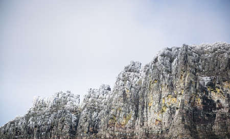 Snow on the top of the mountain at Glacier  national parkの写真素材